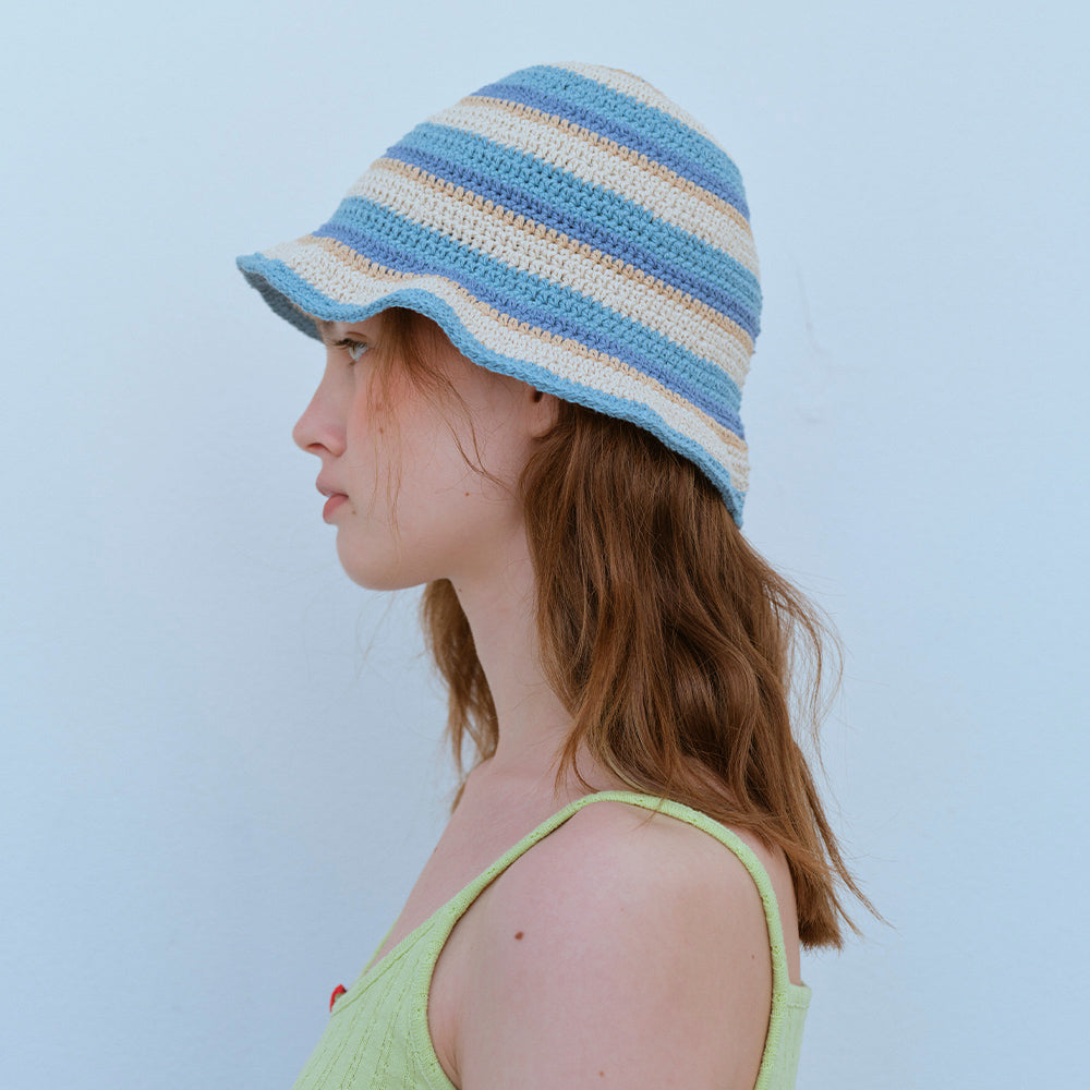 HANDMADE STRIPE BUCKET HAT