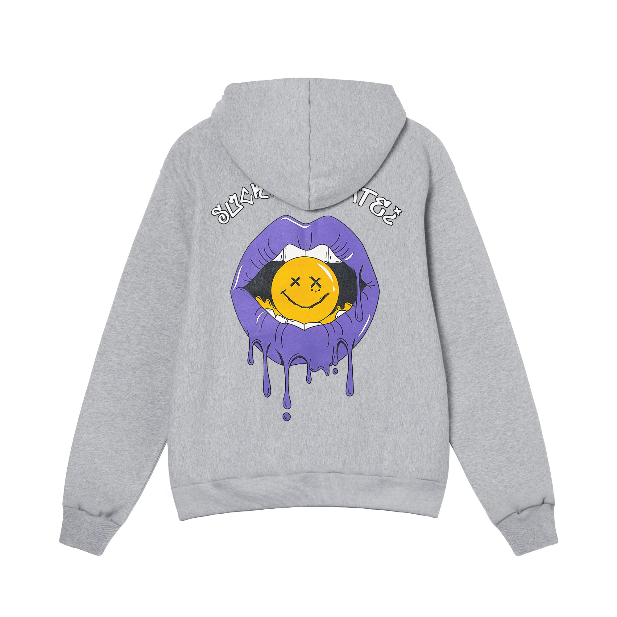 PURPLE LIP HOODIE gray