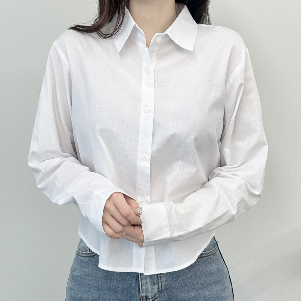 Cotton Basic Long Sleeved Shirt