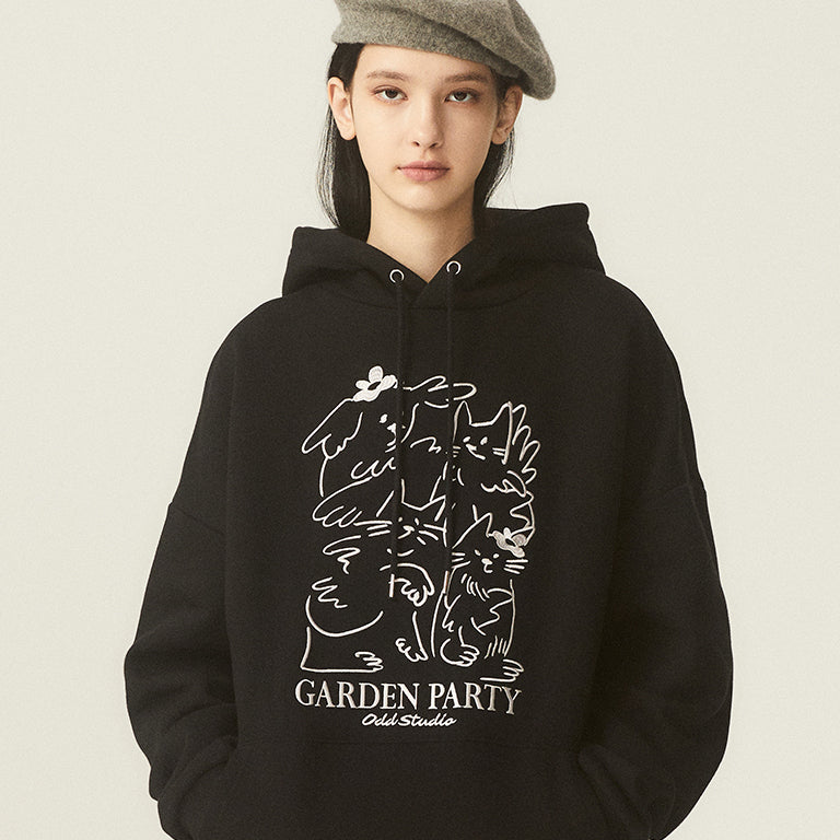 GARDEN PARTY DRAWING OVERFIT HOODIE - 6COLOR