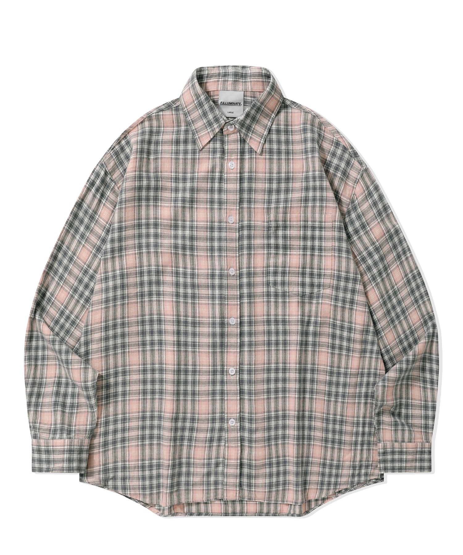 Overfit Madras Check Shirt-Pink