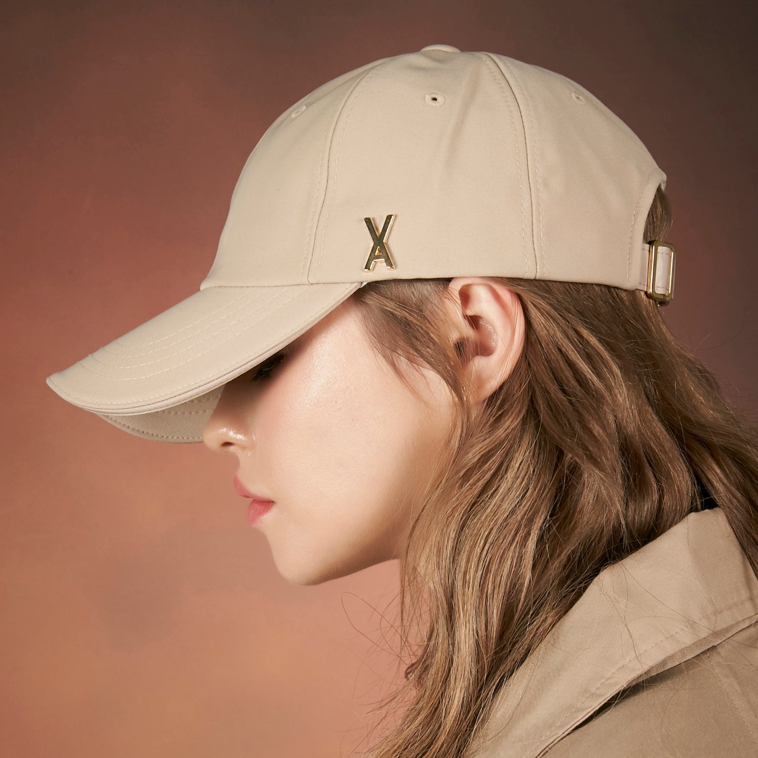 Gold stud over fit ball cap