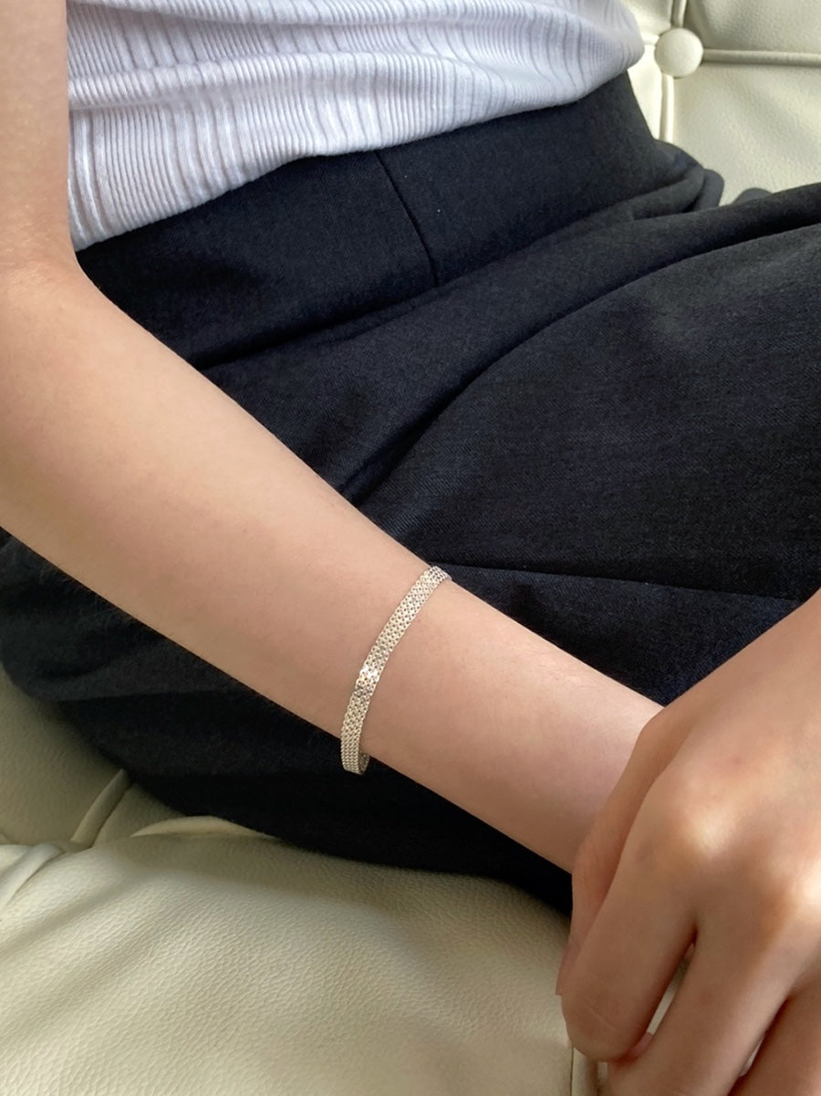 [92.5silver] pleats bracelet