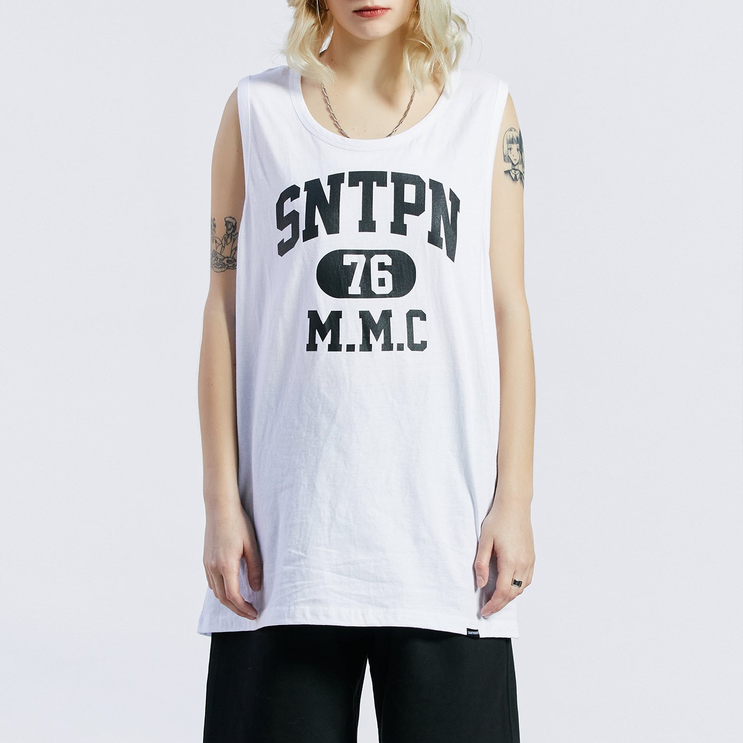 SP SNTPN LONG SLEEVELESS-WHITE