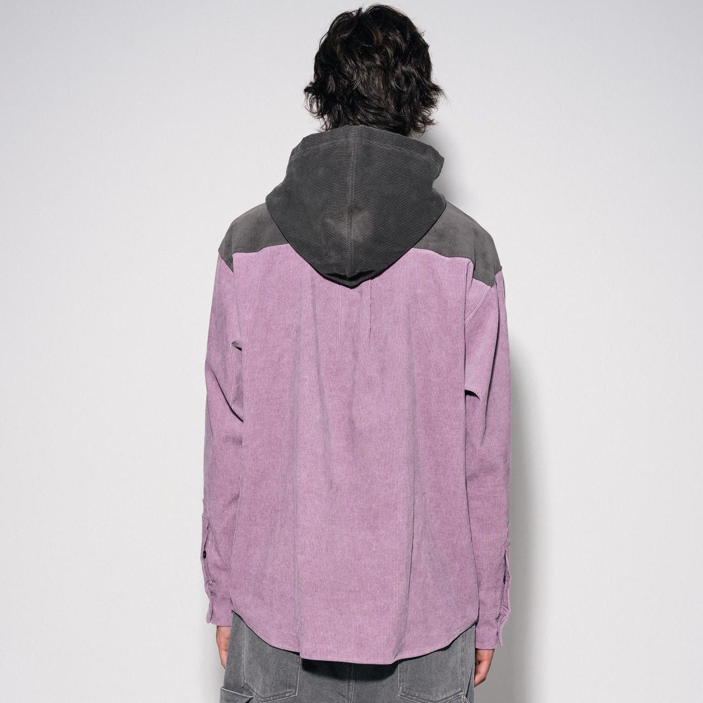 corduroy shirt hoodie [purple]