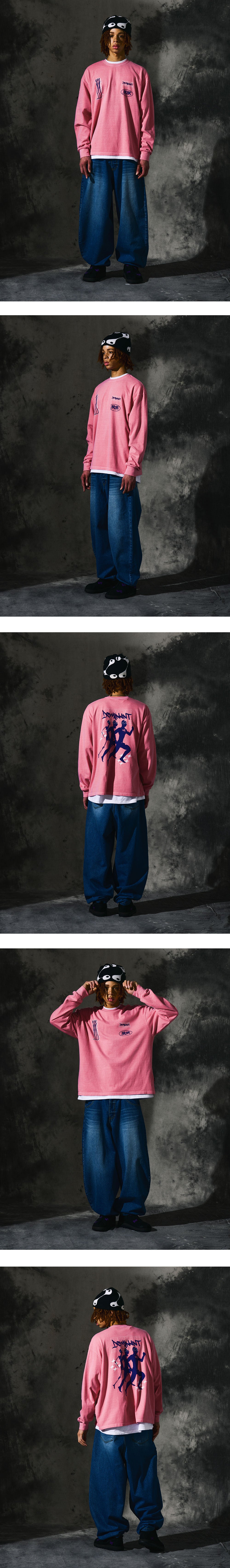 [16s Cotton]RP Pigment Washing Long Sleeve_Blossom Pink