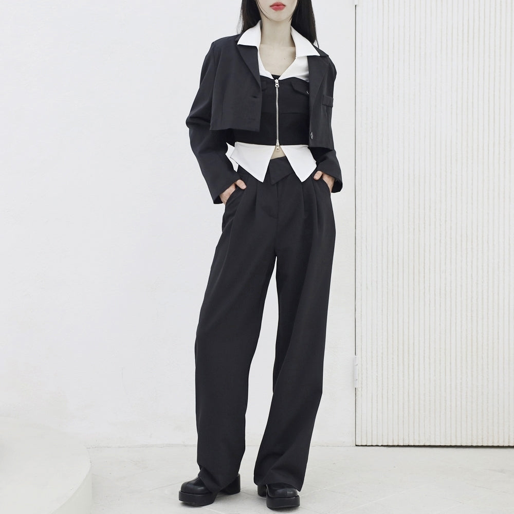 Dane Crop Jacket + Slacks Pants Set