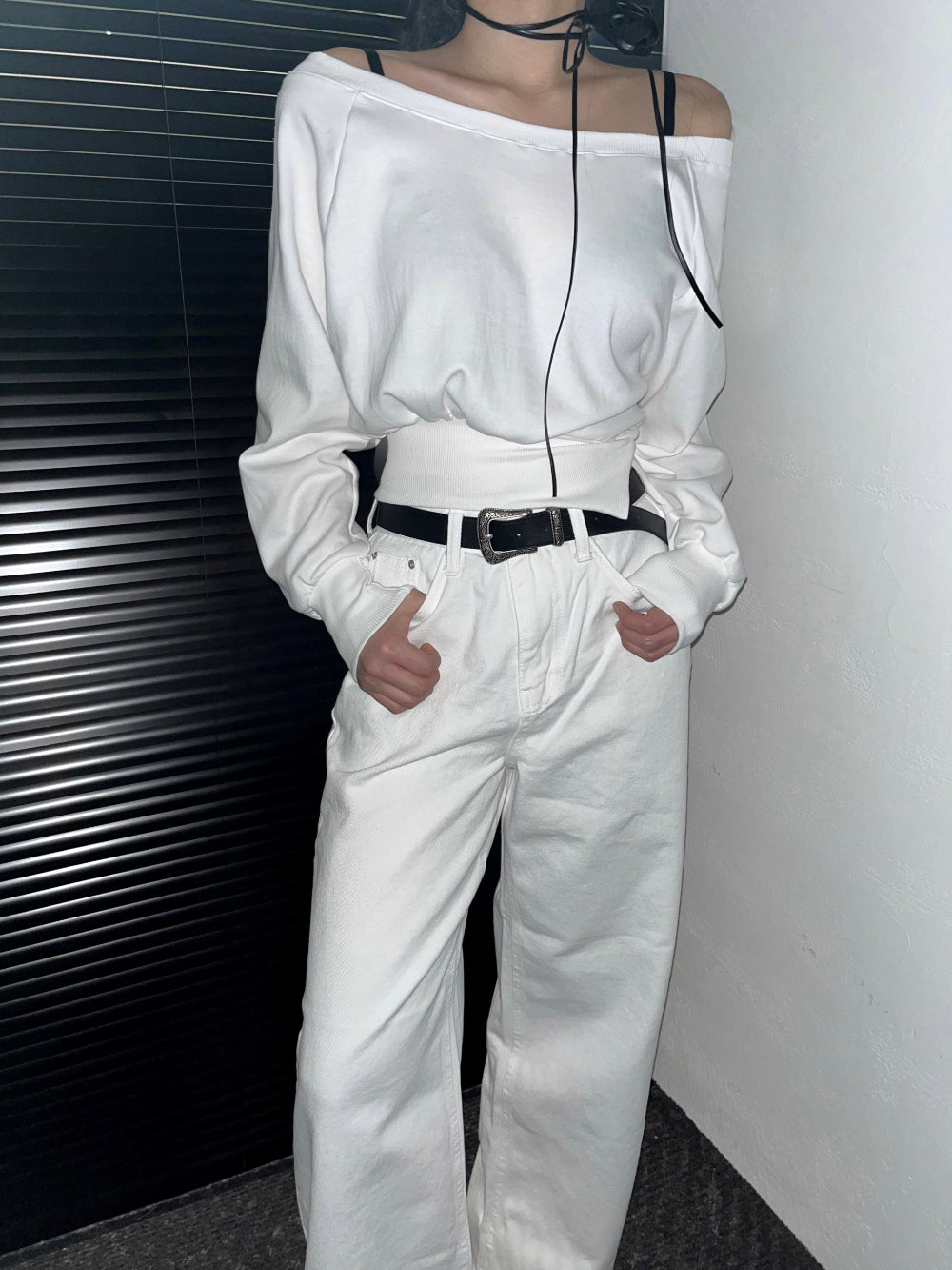 All Day Classic Cotton Wide Pants (White)