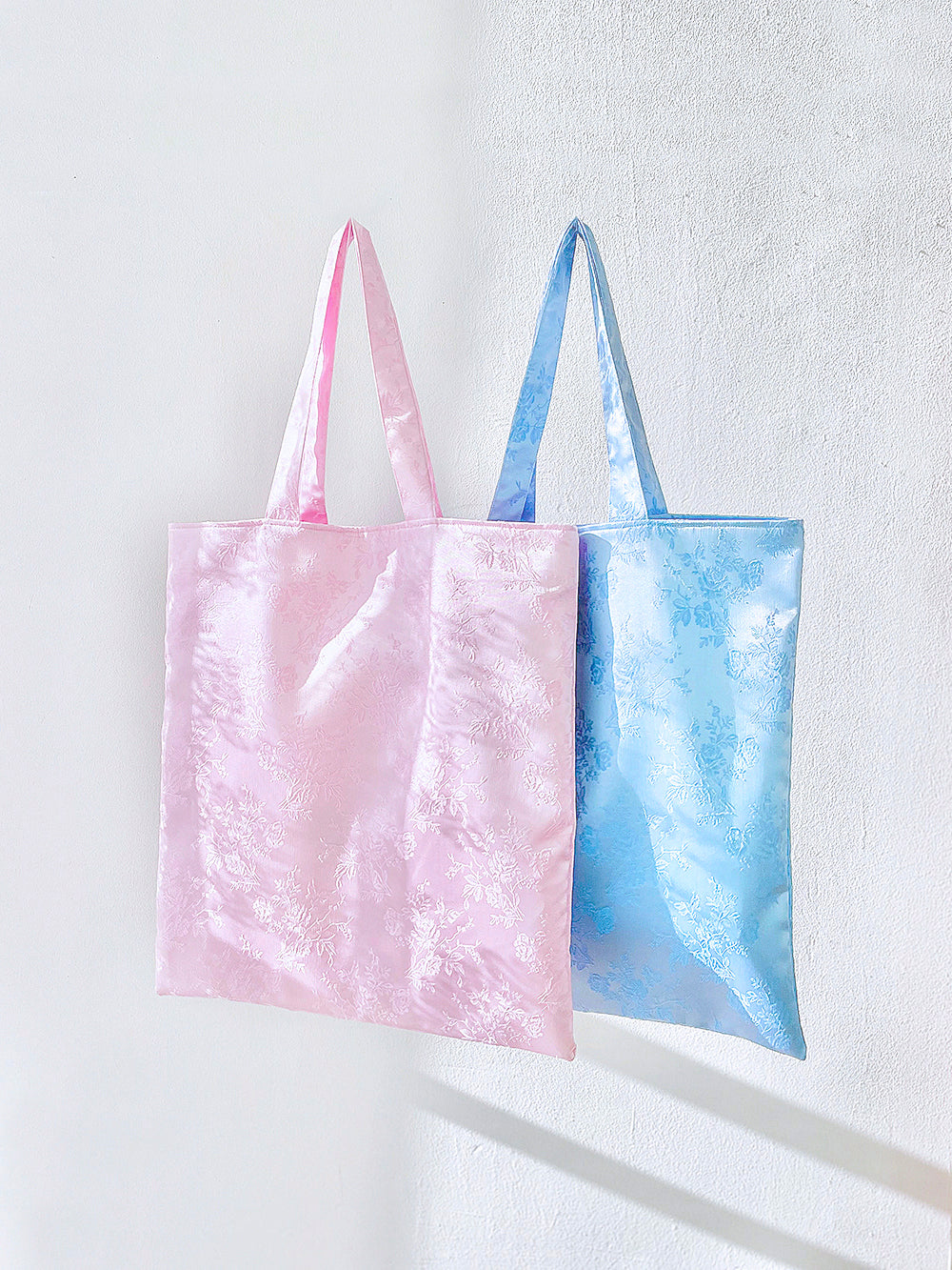 Baby Rose Embroidery Satin Eco-bag (L/2Color)