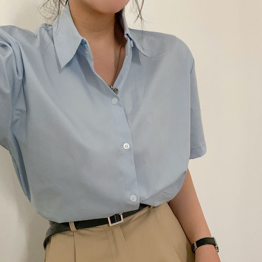 Solid Tone Buttoned Front Shirt