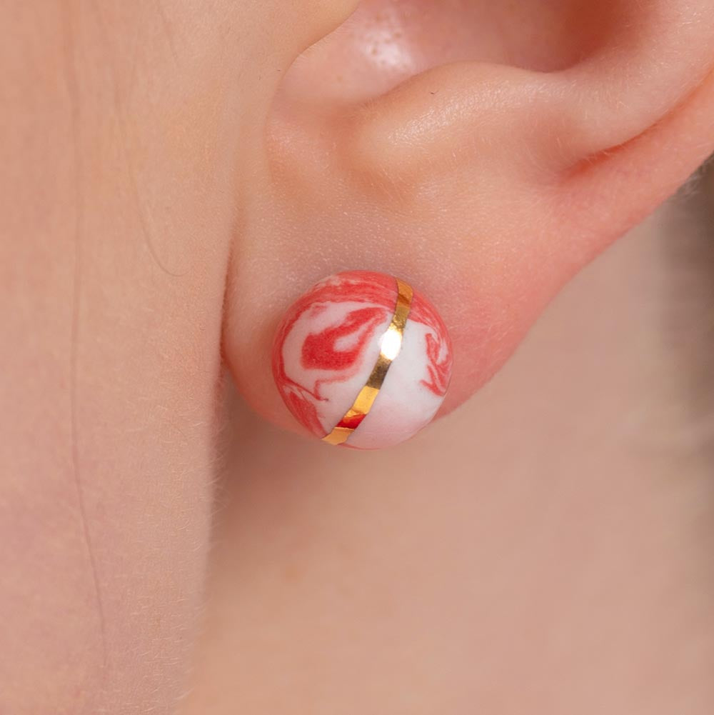 2022 Pantone Daily Round Marbling earring (RP)