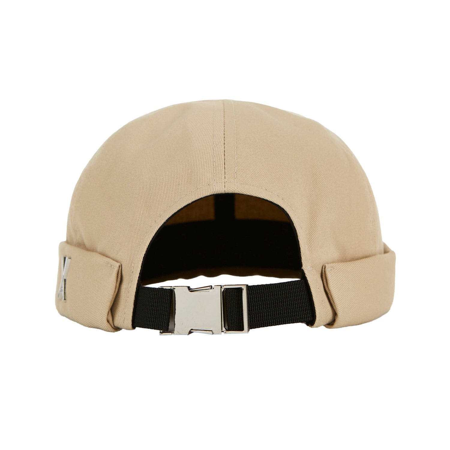 Twill Metal Buckle Watch Cap Beige