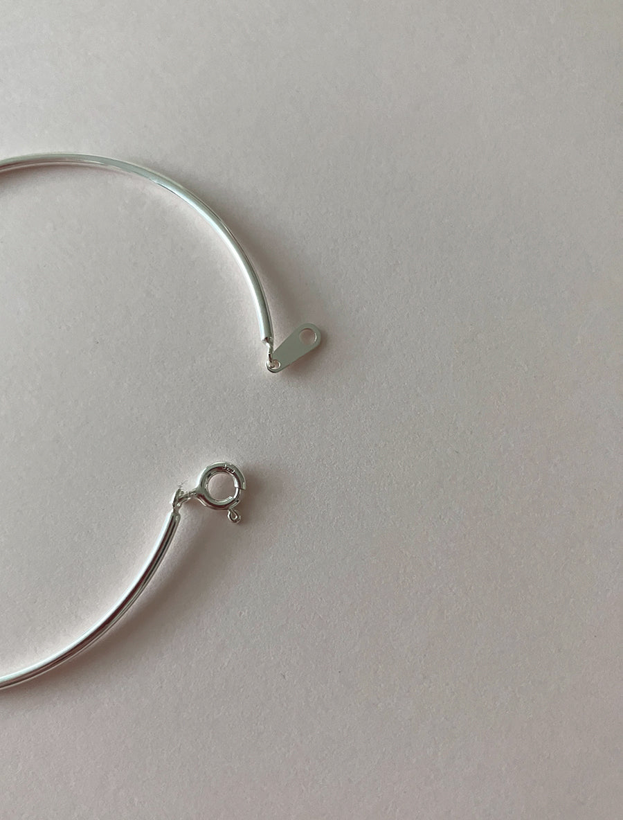 [92.5silver] heart bangle