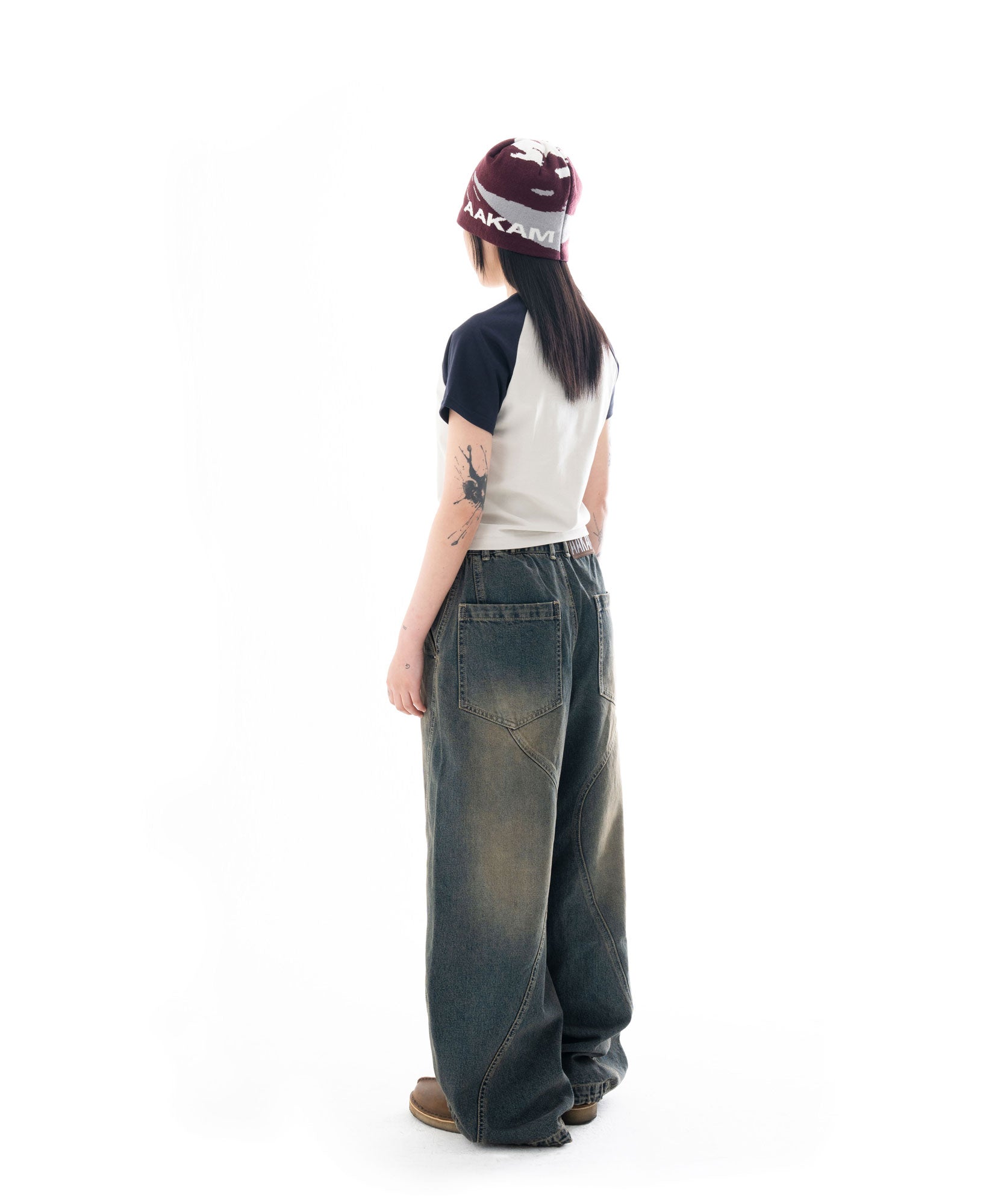 Paneled Denim Pants (Blue)