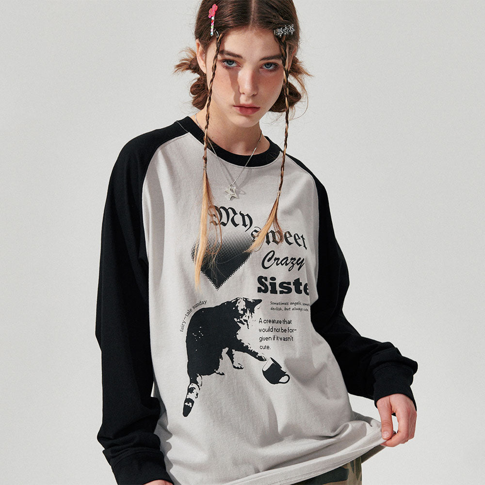 Cat Raglan Long sleeve [2 Color]