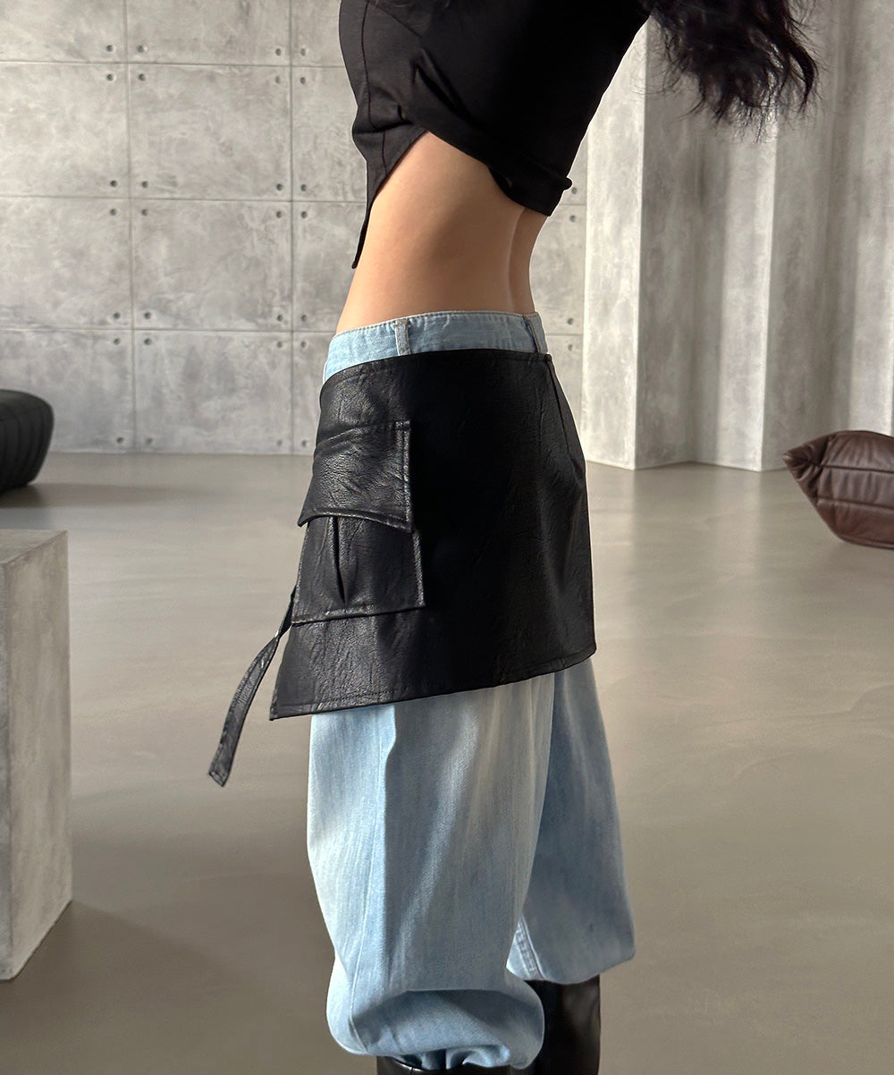 pocket layered skirt belt