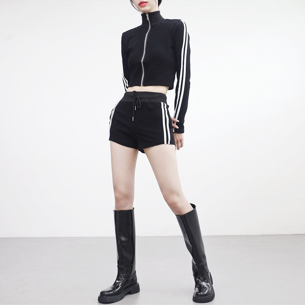 (1+1) Bake track zip-up + short pants set