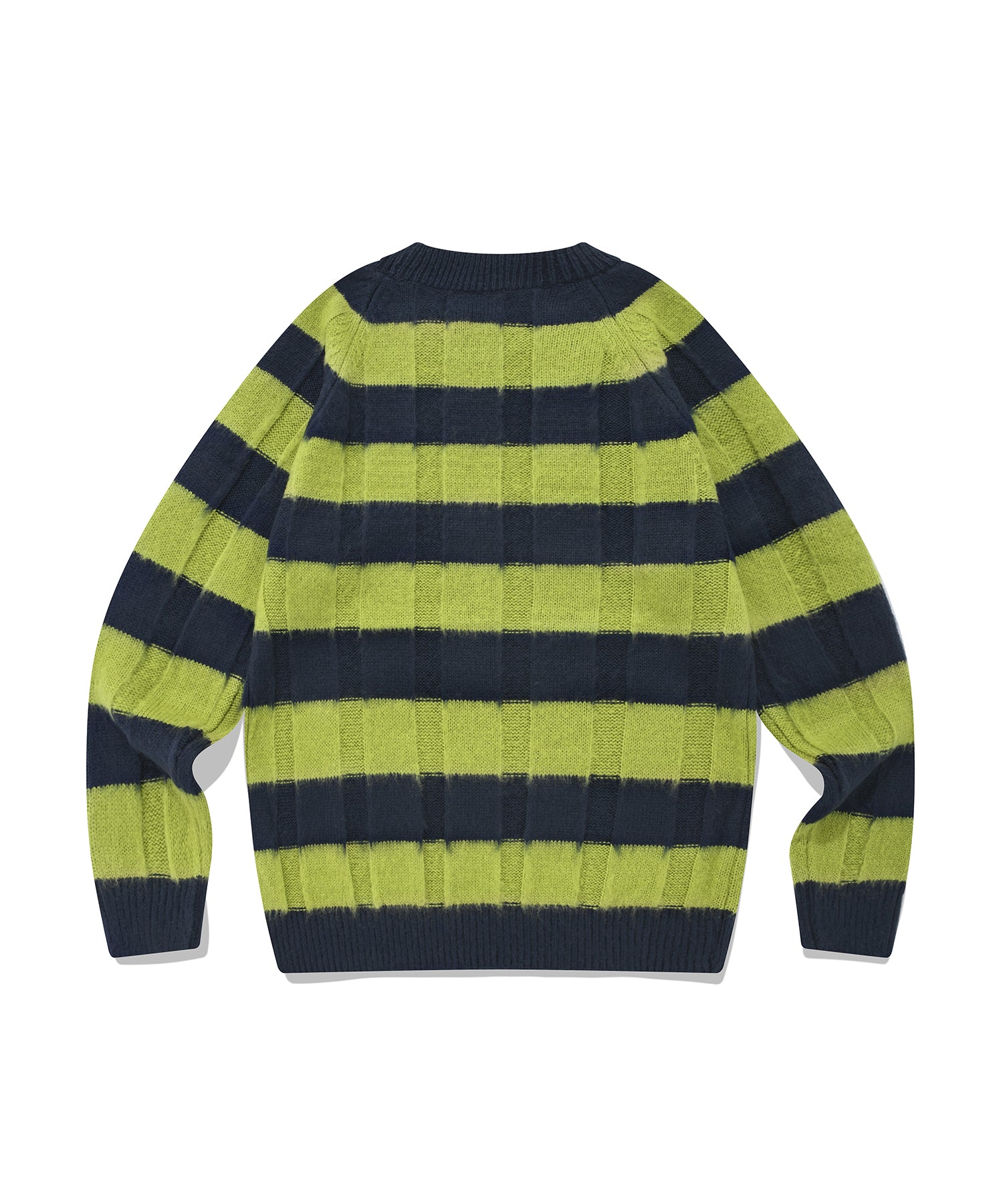 ストライプブラッシュニットプルオーバー/CHUCK STRIPE BRUSH KNIT PULLOVER (OLIVE)