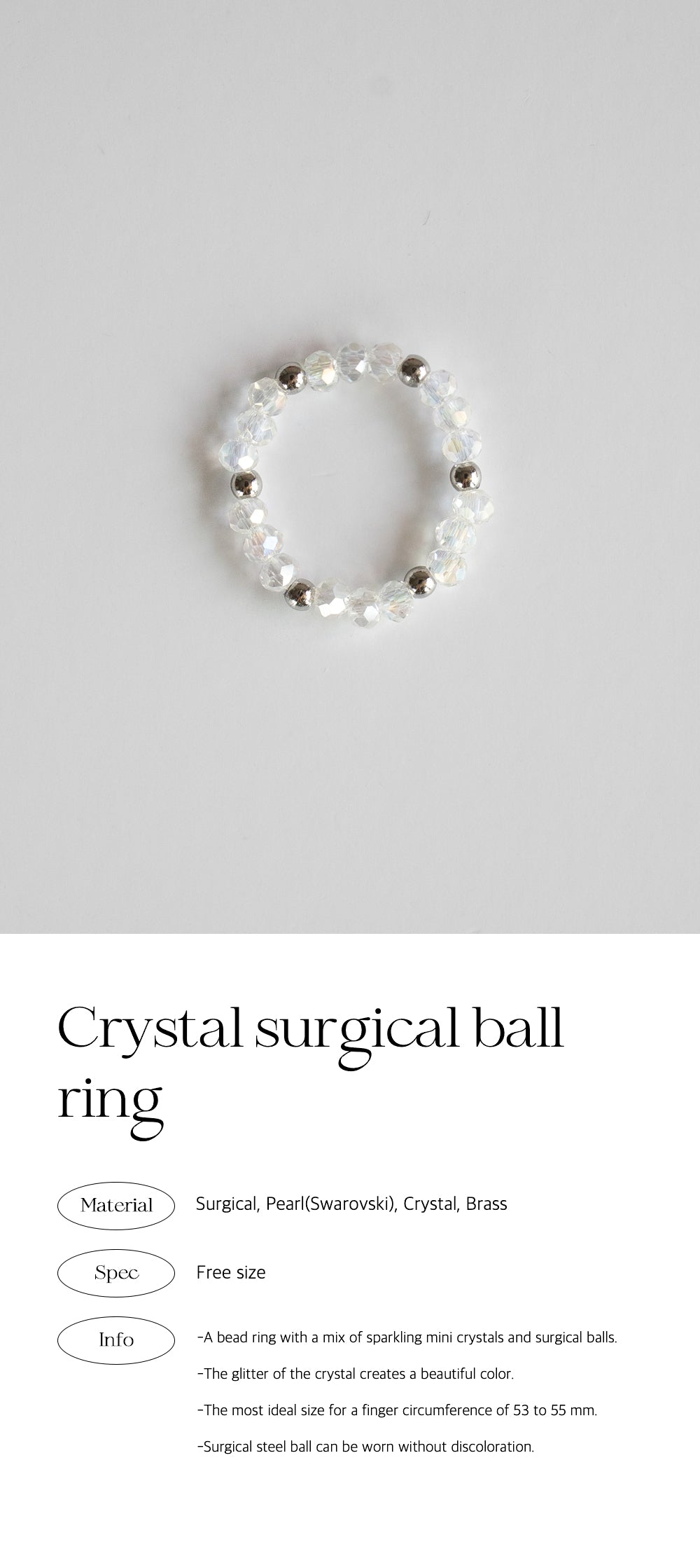 Crystal surgical ball ring