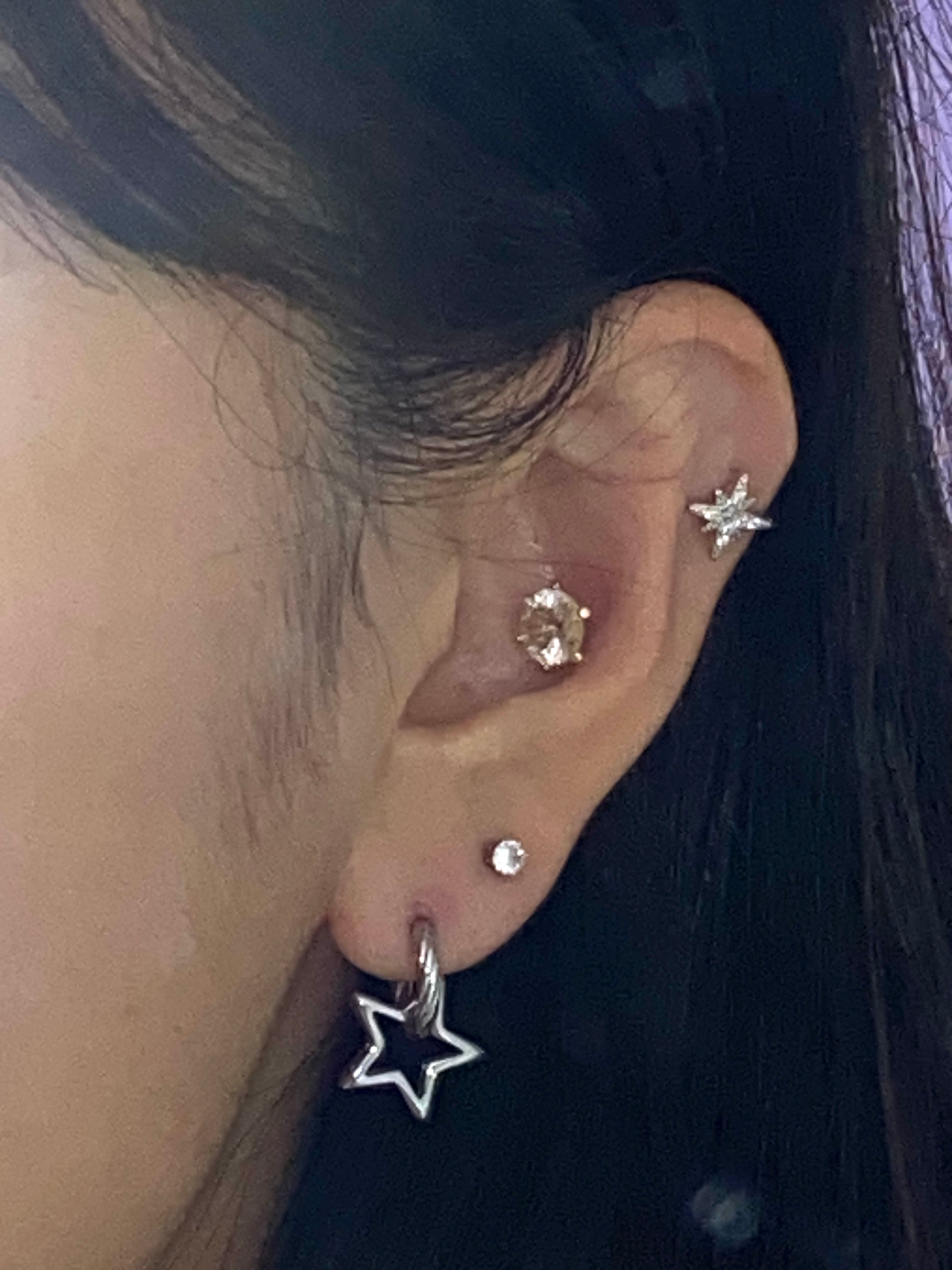 star point ring earrings