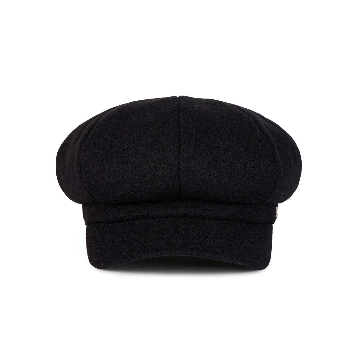 VA Square Stud Wool Newsboy Cap / Black