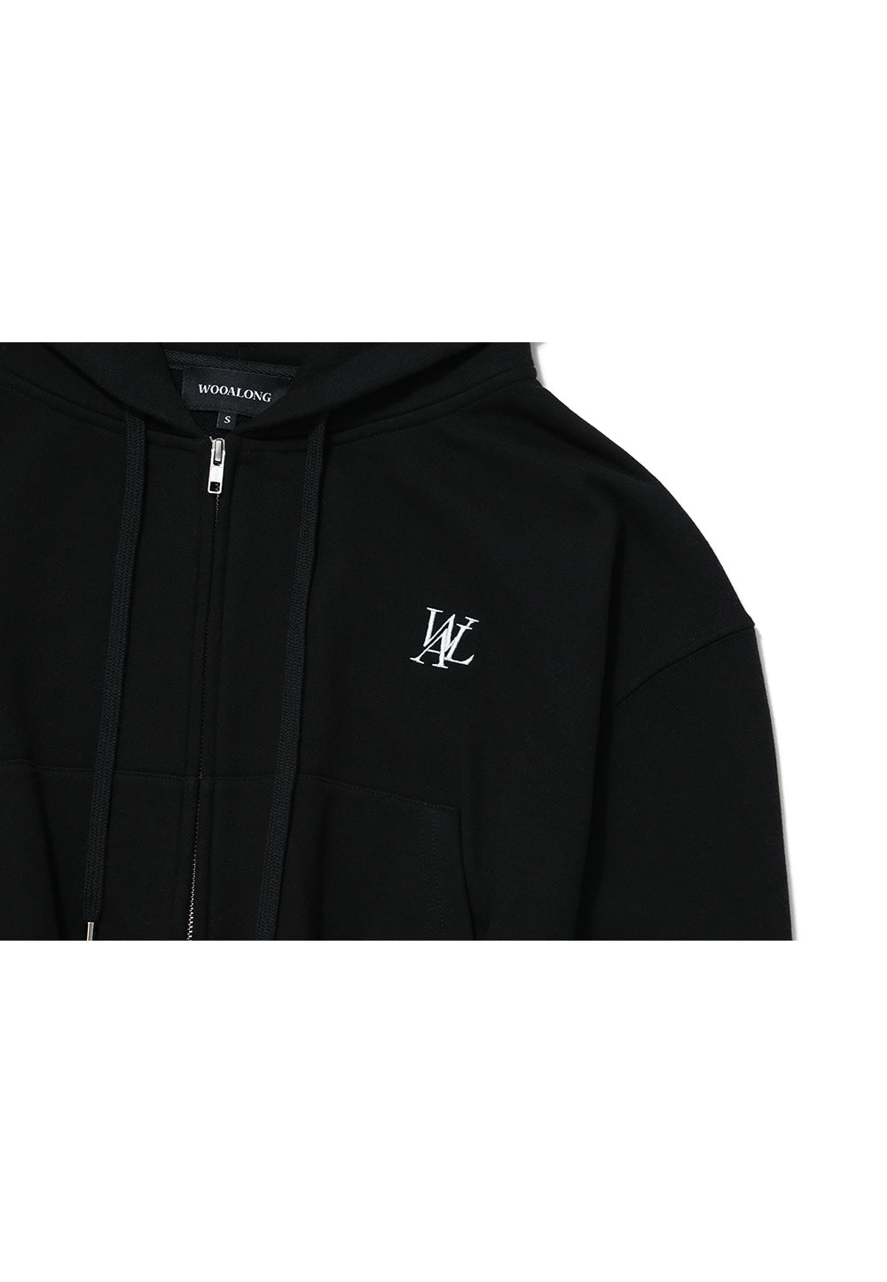 Signature crop hood zip-up - BLACK