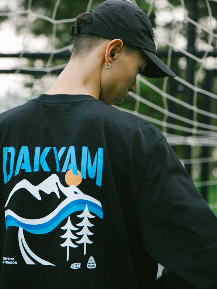 DAKYAM 2023 AW Chasing White Dragon Ski graphic heavyweight long sleeve T-Shirt