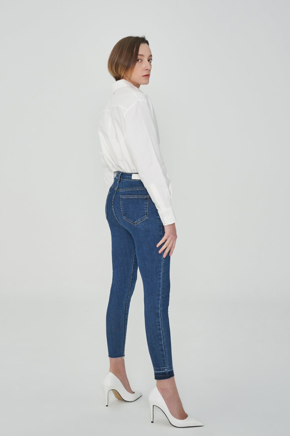 DARK BLUE SKINNY JEAN[6868]