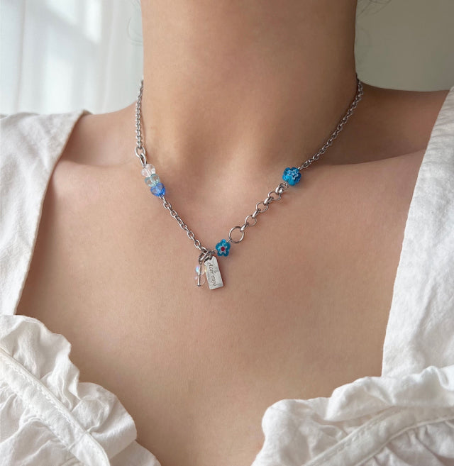 aqu Vacation Biz Kitchee Aqua Chain Heart Necklace