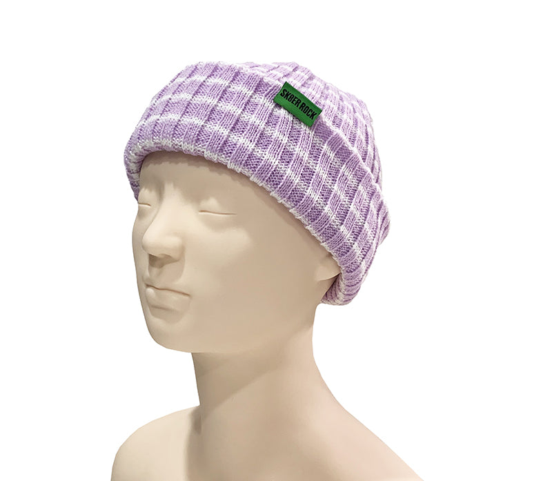 STRIPE LOGO BEANIE LAVENDER