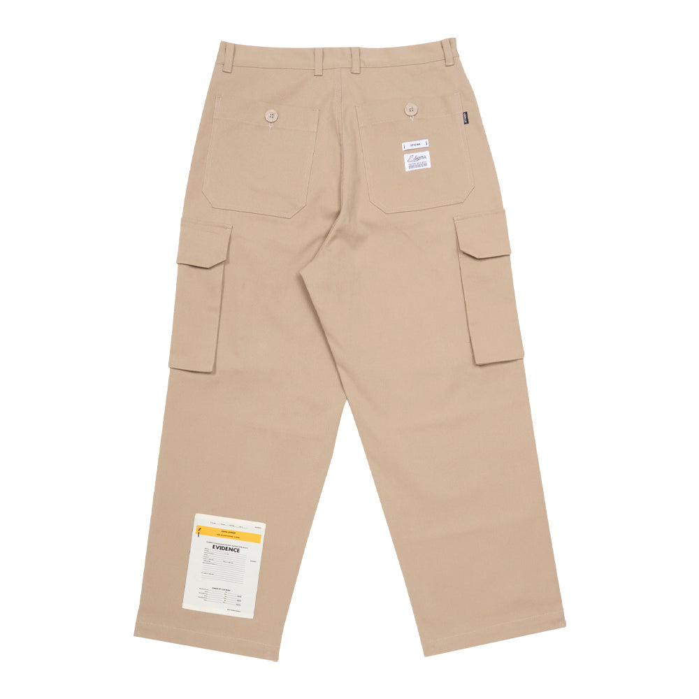 10's TWILL COTTON WIDE PARACHUTE PANTS BEIGE / BLACK