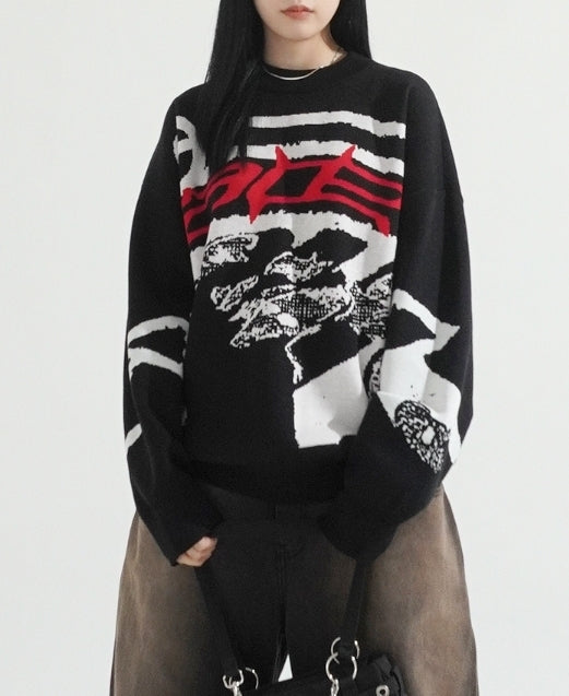 Munch Graphic Wool Pullover knit