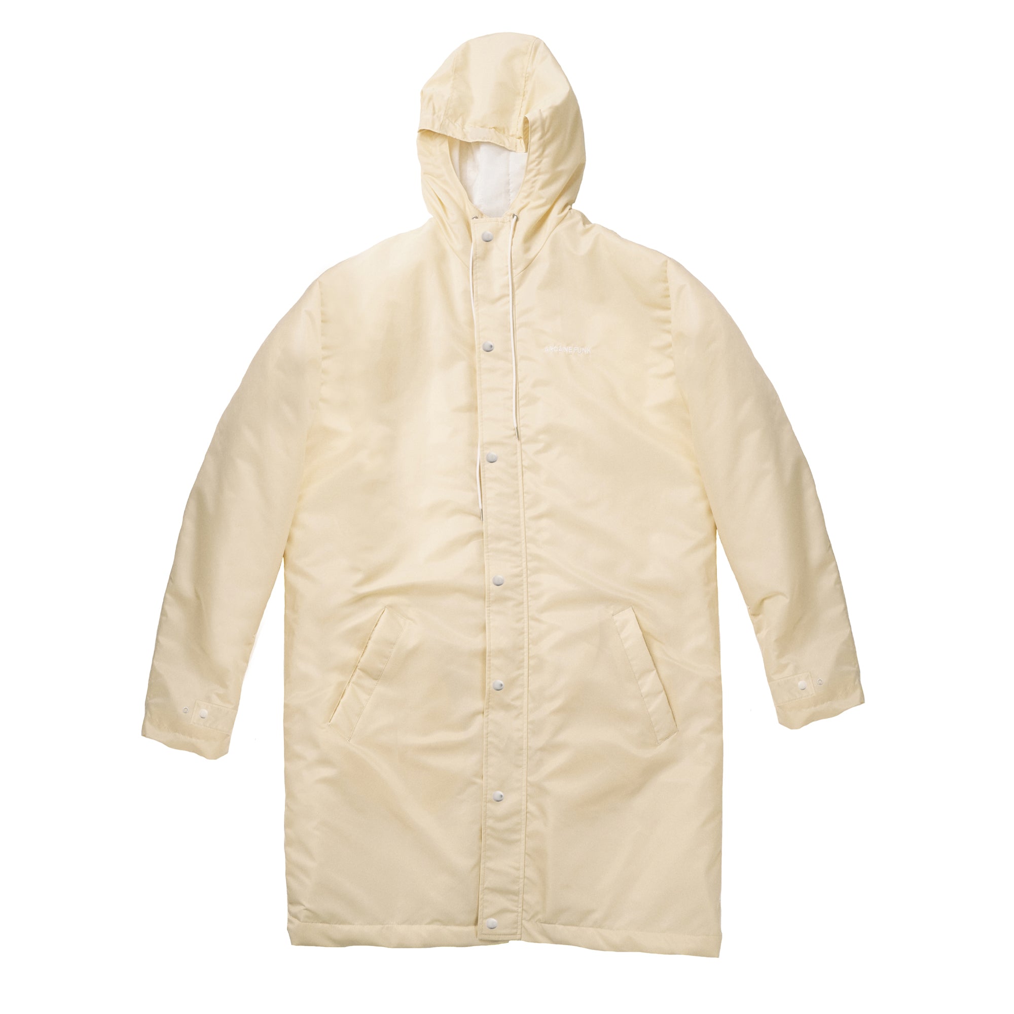 NYLON HOOD LONG PARKA ivory