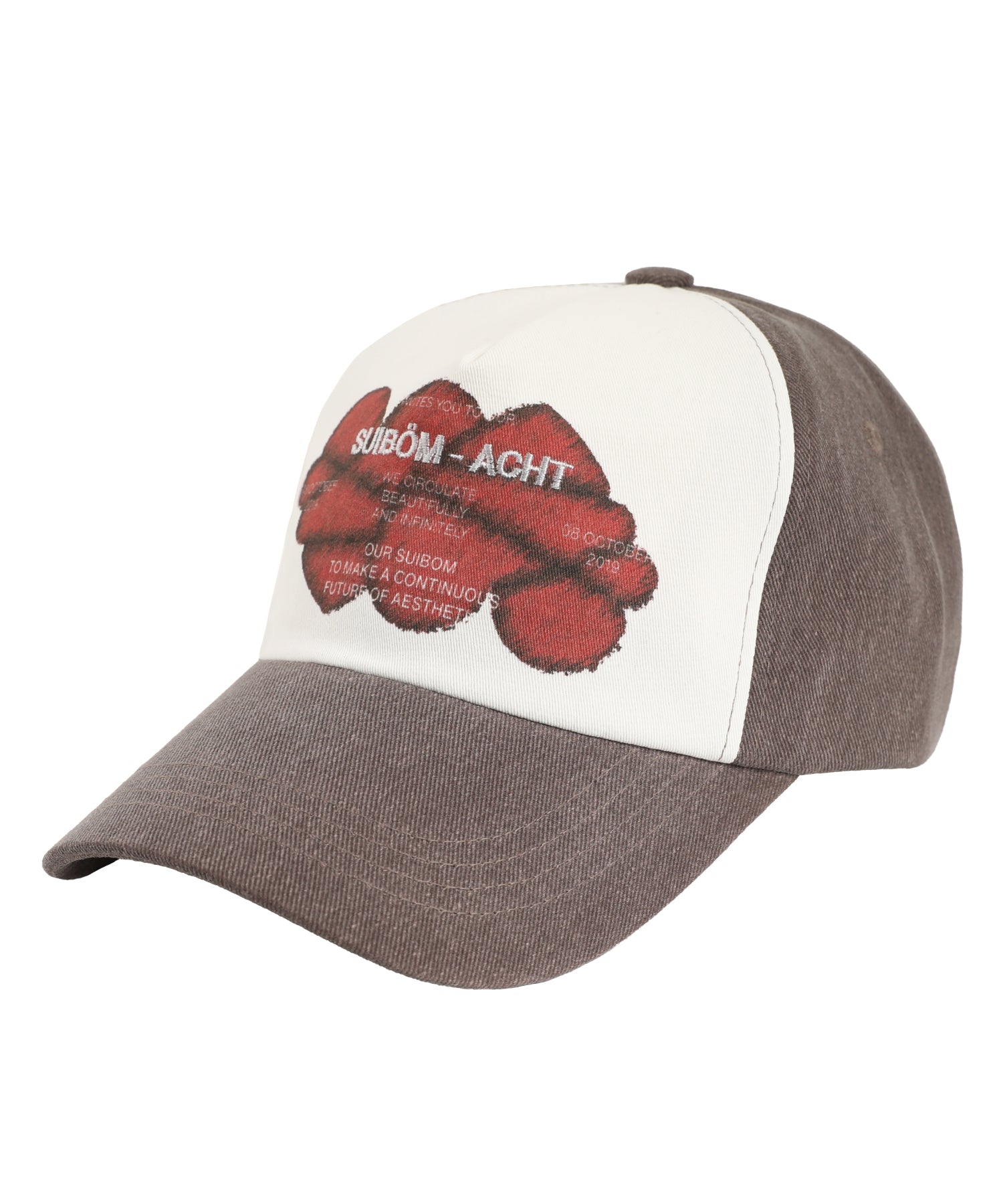 Acht Infinite Hearts ball cap - Off White / Pigment Burgundy