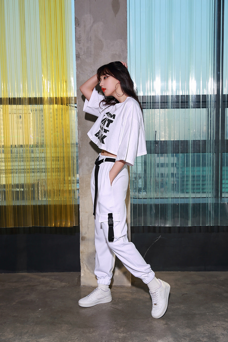 BOT(7727) Belted Jogger Pants