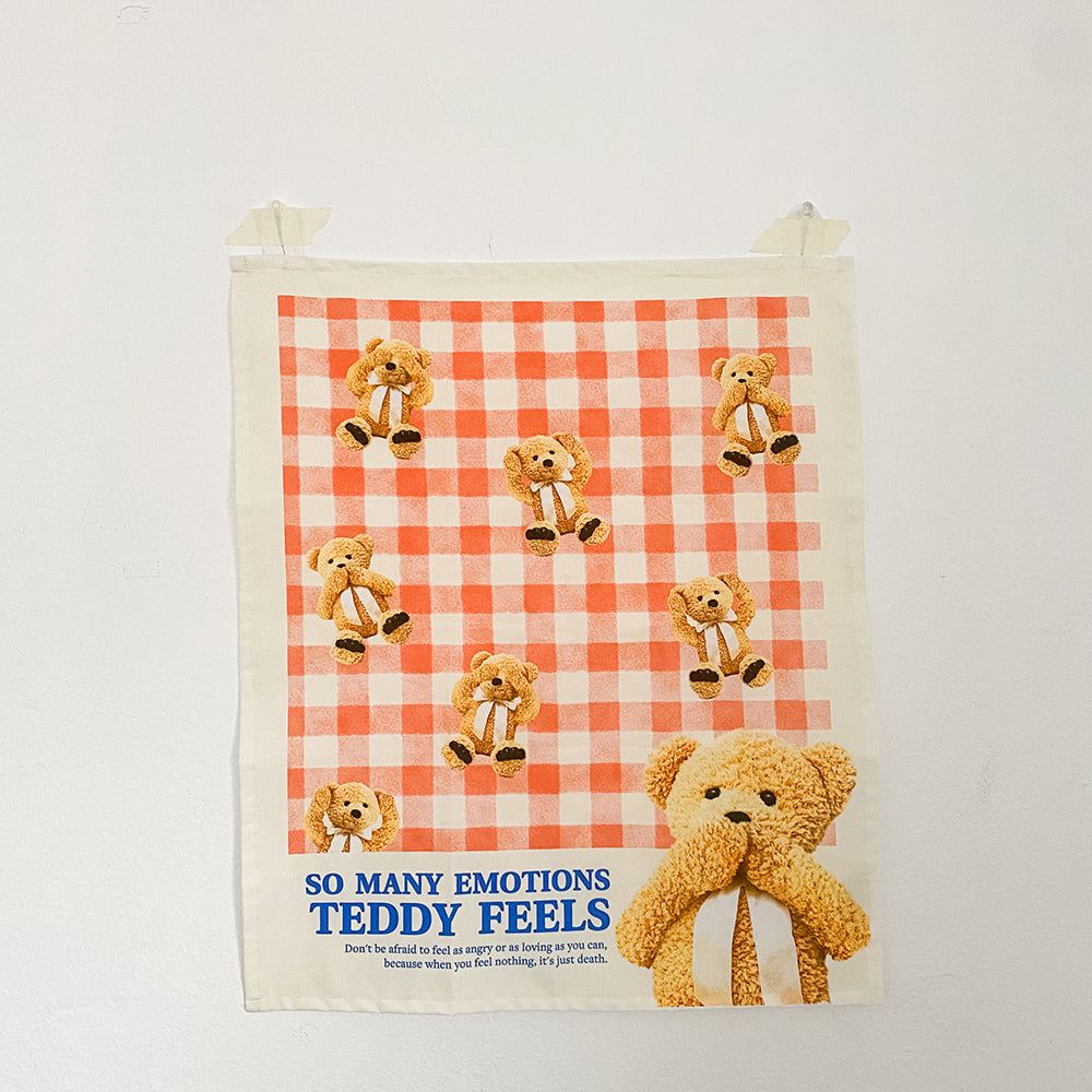 TEDDY'S EMOTIONS - Fabric Poster (Handmade)