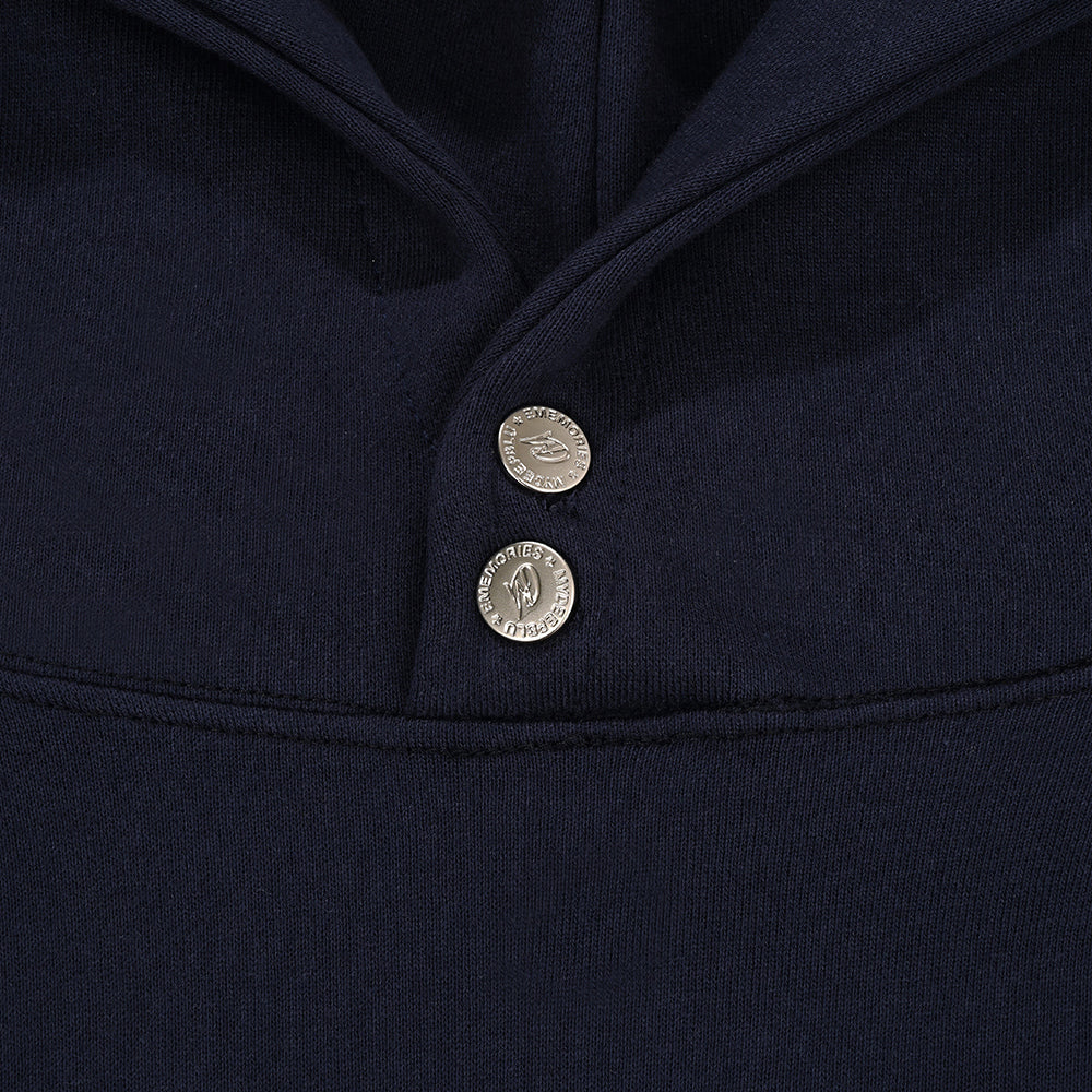 MM Logo Embroidery Hoodie in navy