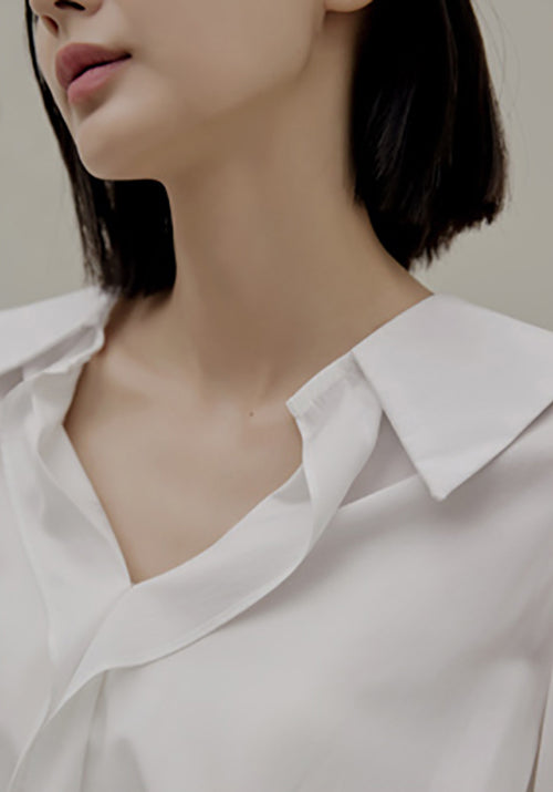 (BL-4052) flap-lined collar blouse