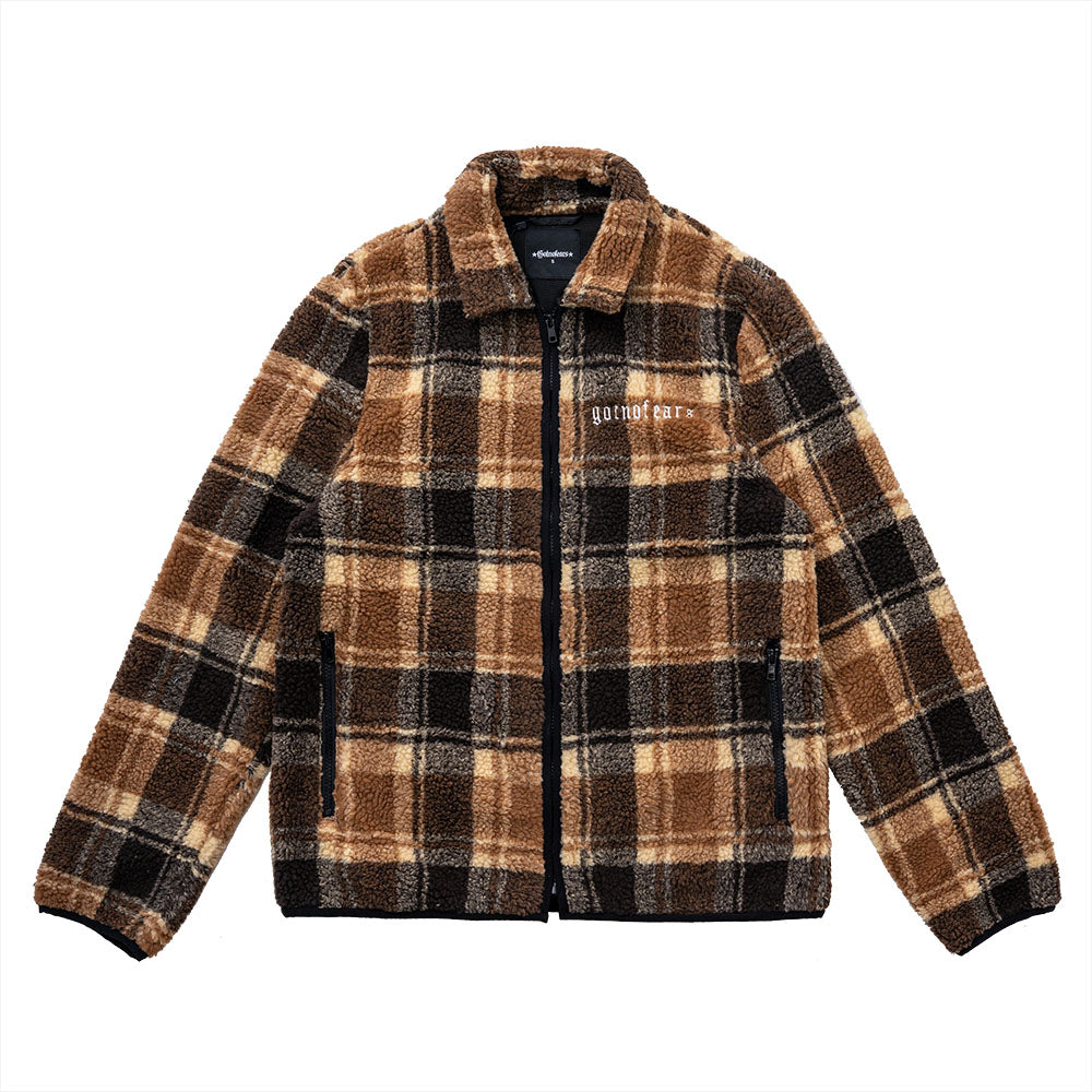 PLAID TEDDY FUR JACKET