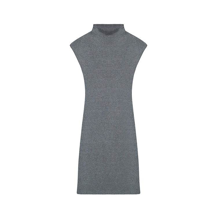 Rib neck sleeveless mini dress