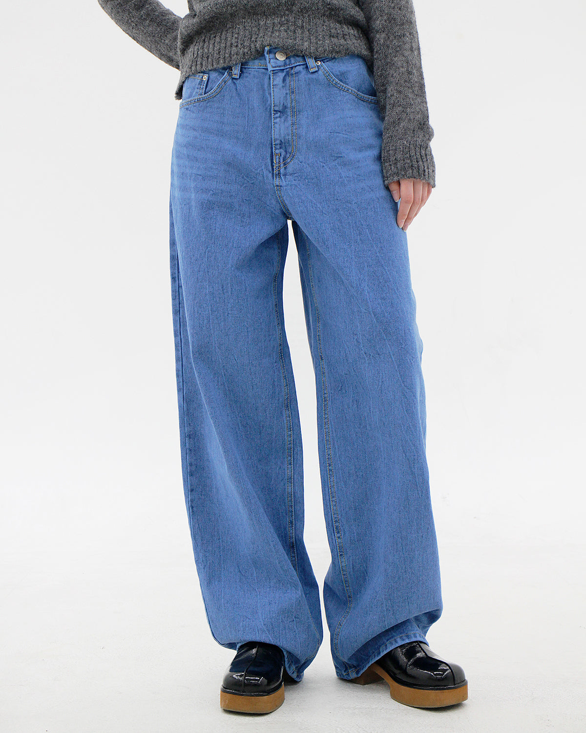 no.6075 Color Chip Denim Pants (2color)