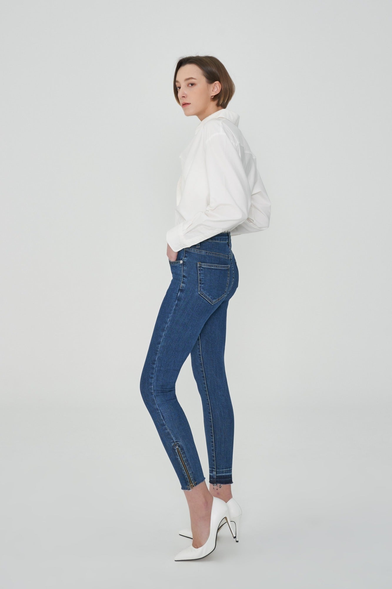 DARK BLUE SKINNY JEAN[6868]