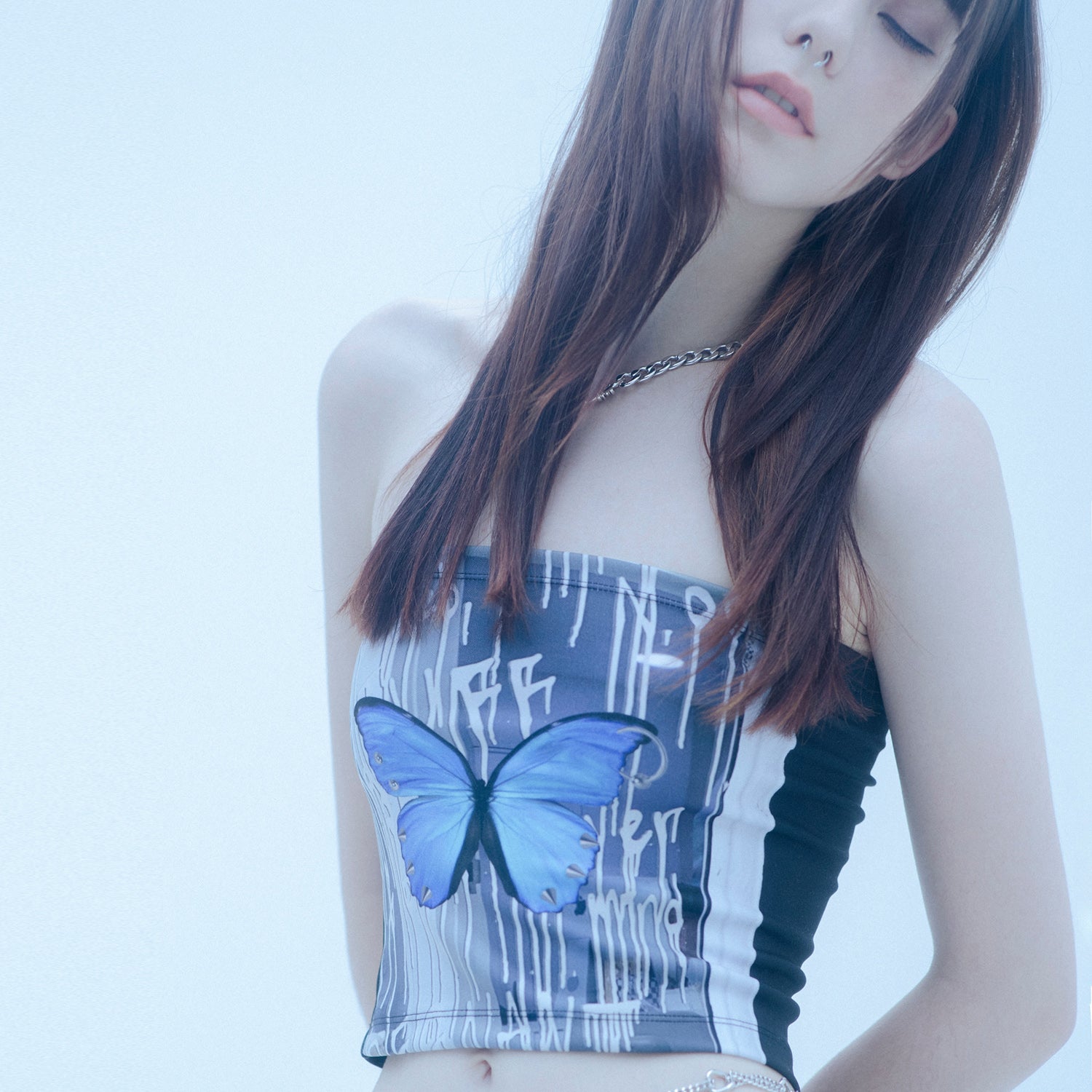 0 4 butterfly & pistol tube top