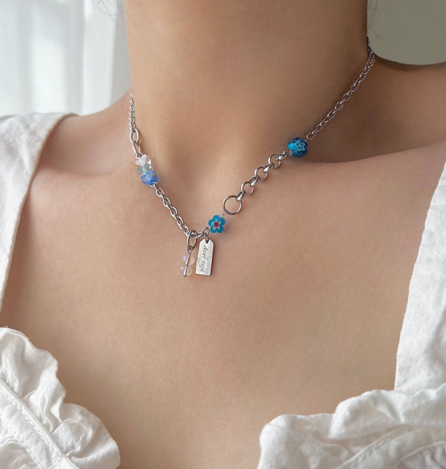 aqu Vacation Biz Kitchee Aqua Chain Heart Necklace