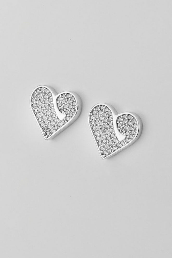 Cubic heart symbol earring 