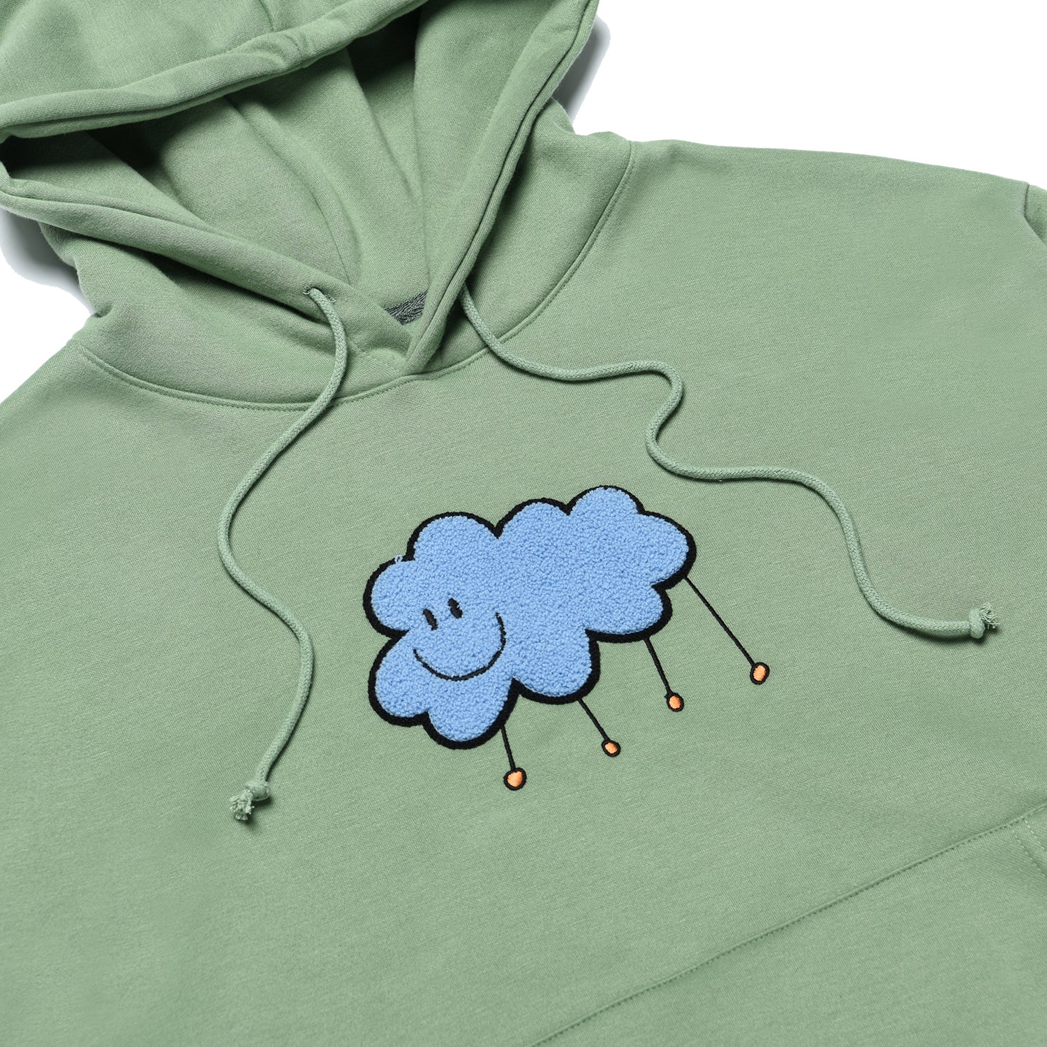 Dominant Cloud Embroidery Dried Hoody_OLIVE