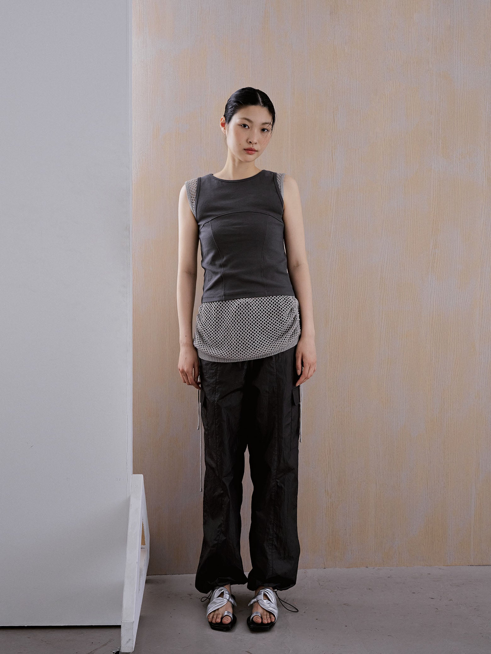 NYLON CARGO PANTS [ CHARCOAL ]