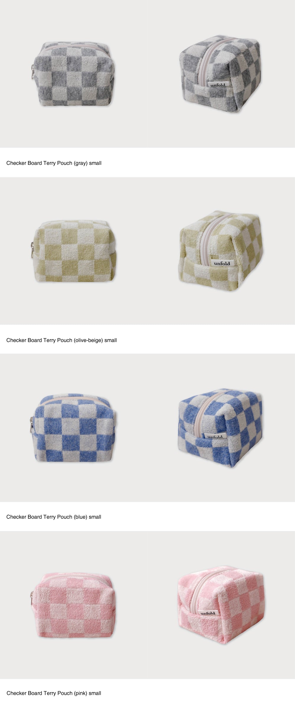 [unfold] Checker Board Terry Pouch - Small (4colors)