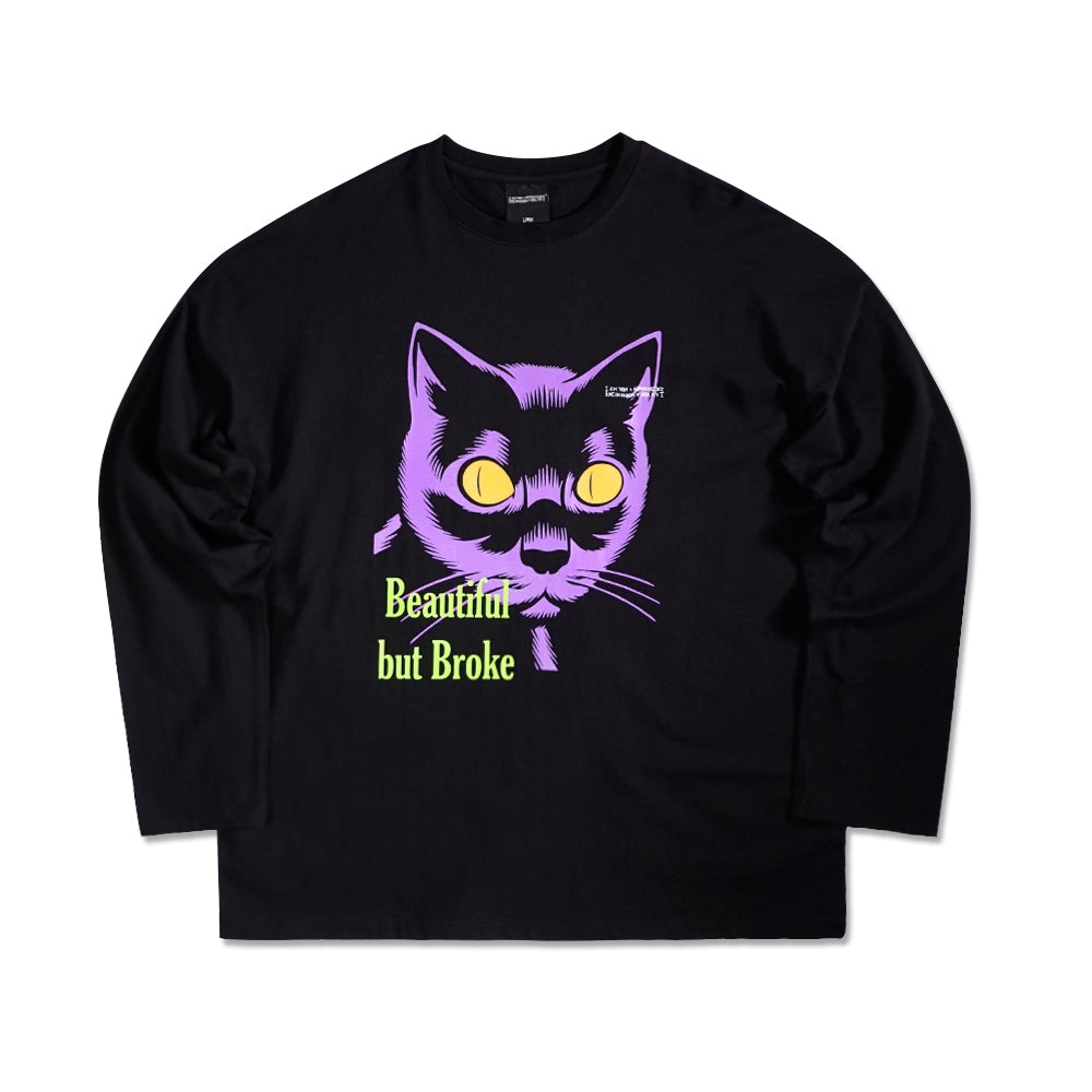 The Cat Face Long Sleeve T-Shirt (3color)