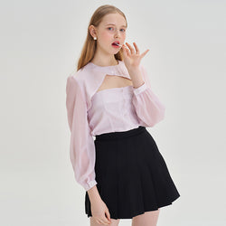 Button Open Volero Set Blouse ( 2 Colors )